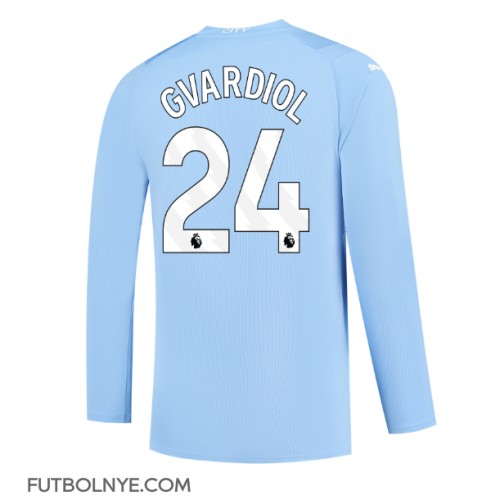 Camiseta Manchester City Josko Gvardiol #24 Primera Equipación 2023-24 manga larga